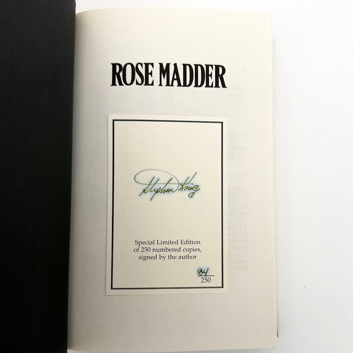 Rose Madder - UK S/L edition