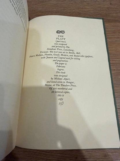 The Plant S/L - All three volumes, inscribed to the same person.
