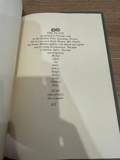 The Plant S/L - All three volumes, inscribed to the same person.